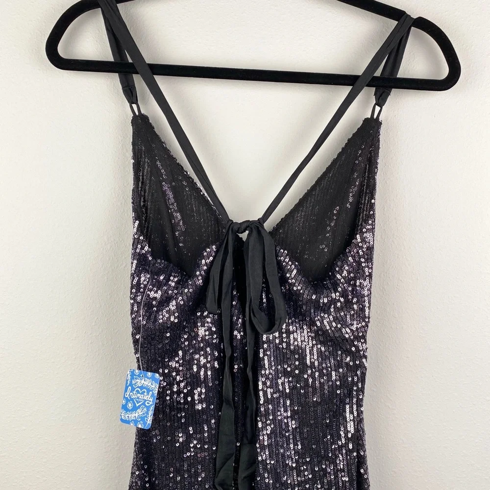 FREE PEOPLE Gold Rush Mini Dress in Black - Picture 10 of 11